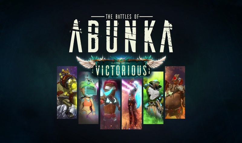 Abunka: character lineup with Victorious banner